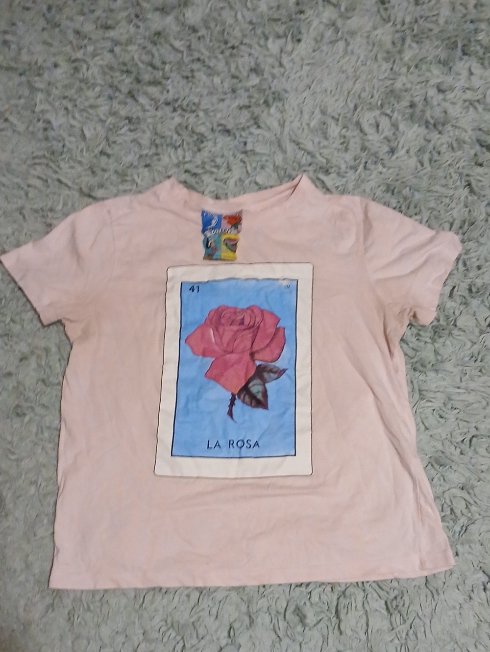 Forever 21 Juniors Light Pink La Rosa Graphic Tee